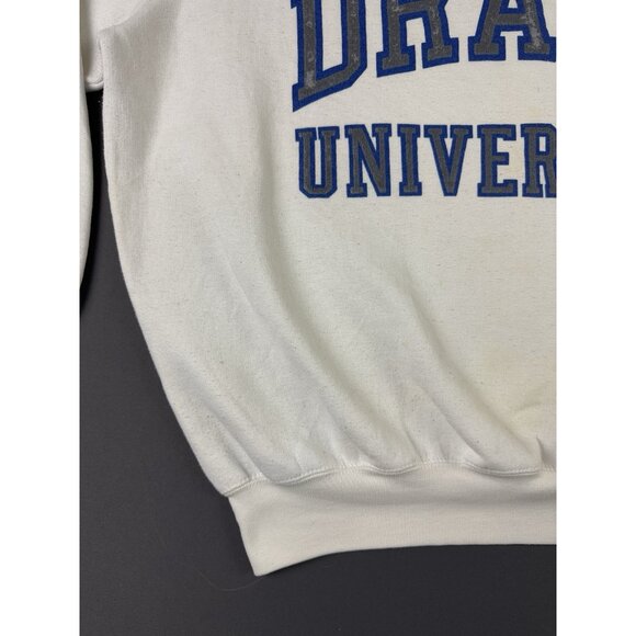 Rare Vintage 90s Drake University Crewneck Sweater White Medium Iowa Spellout - Picture 5 of 14